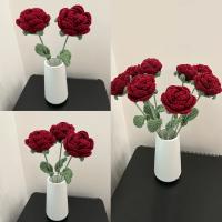 Flor de simulación de elegancia moderna, decoración del hogar, mesa de comedor, rosa de punto, ramo individual, flor Artificial de boda, 1 unidad - details 3