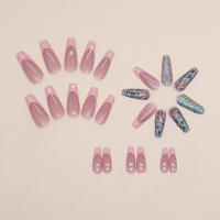 Uñas Postizas Francesas Largas Con Flash 24 Piezas + 1 De Pegamento Jelly Y 1 De Lijador Para Fiesta Y Uso Diario - details 2