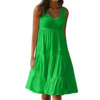 Vestido Mini Casual Elegante Sin Mangas Para Mujer Verano 2024 Con Volantes Y Cuello En V Estilo Playa Y Fiesta Sundress Oversize Streetwear - details 7