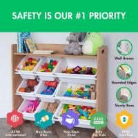 estantería para niños, estantería organizadora para juguetes con 9 cajas de almacenamiento, blanco/blanco - details 10