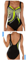 Bañador de Una Pieza Vintage para Mujer, traje de Surf, Tallas Grandes, Monokini, Push Up, Sexy, Cuello en V - details 5
