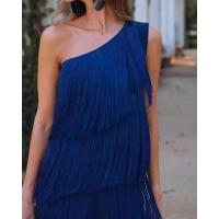 Vestido asimétrico con hombros descubiertos y tirantes de verano para mujer - details 10