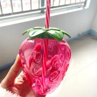 Taza de plástico para beber con pajita, vaso de piña y fresa, decoración de fiesta hawaiana, flamenco Luau, decoración de fiesta de playa y piscina, 10 piezas - details 0