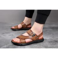 Sandalias de verano para hombre, cómodas sandalias de cuero con plataforma para exteriores, suela suave antideslizante, zapatos informales de trekking para verano, zapatos de playa para niño - details 22