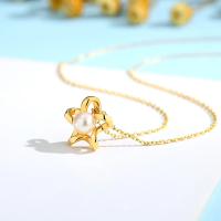 Collar de Oro Dorado 18K con Colgante de Estrella Perla Natural de Agua Dulce - details 0