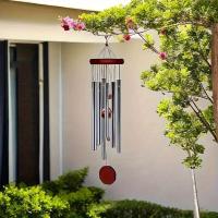 Caja de viento de madera para jardín, decoración de terraza, artesanía, 6 tubos de metal, 1 tubo - details 3