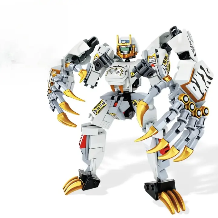 Mech con garras de tigre geniales, Kit de construcción, Guerrero coleccionable, superhéroe de batalla, modelo de exhibición, juguete, regalos creativos para adultos, niños, edad 10, 11, 12, 13, 14 +, juegos de construcción (323 piezas) - 1