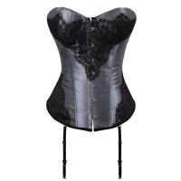 Corsé con superposición de encaje para mujer, corpiño Vintage, corpiño Burlesque, disfraz de carnaval, moda - details 1