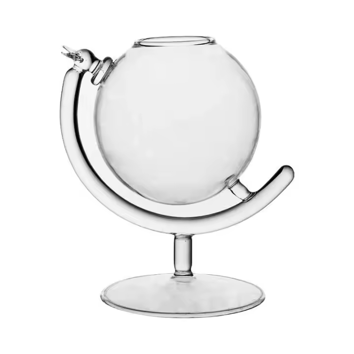 Vasos con forma de globo de 330ml y 11oz, taza para bebidas frías con cola de vino para restaurante occidental con pajita - 1