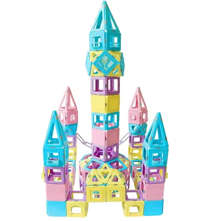 103pcs juego de bloques de construcción de azulejos magnéticos Macaron color Montessori juguetes de rompecabezas de construcción magnética regalos de Navidad para niños - 1
