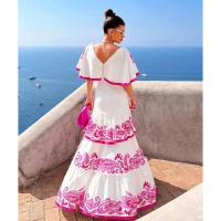 Vestido Largo Sexy y Elegante con Escote en V Profundo para Mujer Vestido de Fiesta de Verano con Tiras Ropa de Playa 2024 - details 49