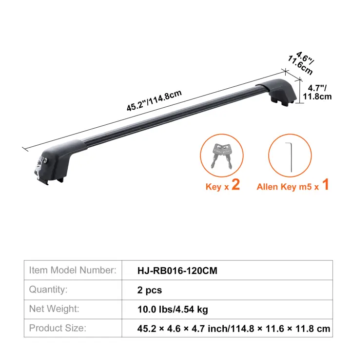 SucceBuy Barras transversales universales para portaequipajes, barras transversales de aluminio de alta resistencia, barras transversales de techo ajustables con cerraduras - 1