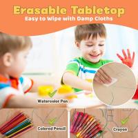 Mesa Infantil con 2 Sillas para Niños de 3 a 8 años, Mesa Niños de Altura Ajustable, Escritorio Fácil de Limpiar, para Aulas/Hogares, Aprobado por CPC y CE (3 Piezas)-Rectángulo - details 3