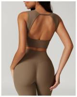 Ropa interior deportiva con espalda cepillada para mujer, sujetador de Yoga antigolpes, camisetas sin mangas transpirables de secado rápido para correr, entrenamiento, ocio y Fitness - details 7