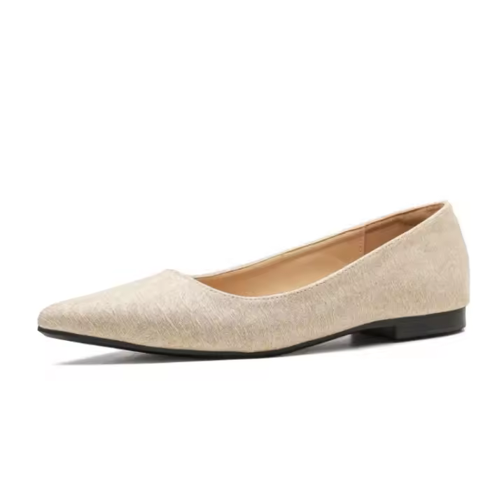 2025 nuevo Tacón bajo francés Cabeza puntiaguda Temperamento de Boca poco profunda Cuero suave que no moldea los pies Viento suave Fondo plano Versátil solo Zapatos Mujeres - 1