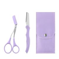 Set De 3 Herramientas De Maquillaje Portátiles Conjunto De Afeitar Y Peinar Para Cejas Con Tijeras Y Cepillo De Acero Inoxidable - details 3