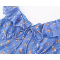 Vestido retro francés con volantes, borde de cordón, correa en la cintura, vestido corto floral, vestido largo de vacaciones, fiesta, falda. - details 4