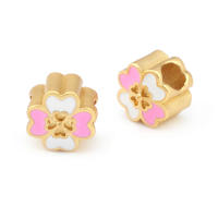 Pulseras de Brass Dorado Mate 4PCS Grande Agujero Abalorios para Hacer Joyas DIY - details 94