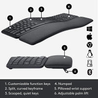 Teclado Inalámbrico Bluetooth Logitech ERGO K860 Teclado Ergonómico para Computadora, Laptop, Oficina de Negocios Accesorios de Electrónica Básicos - details 7