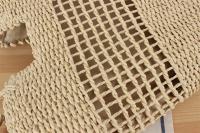 Hierba para mujer, bolso tejido ahuecado de nicho francés, un solo hombro, de mano, gran capacidad, para playa - details 7