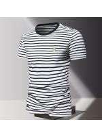 Camiseta de Correr de Verano a Rayas Cómoda, Secado Rápido, Manga Corta para Hombres - details 2