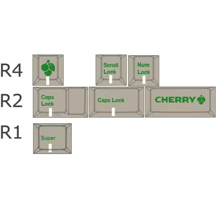 G Green Alert Keycap PBT sublimación térmica cinco caras Cherry Profill accesorios de teclado de computadora - 1