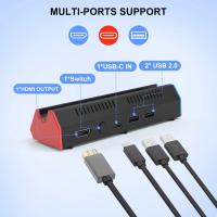 BLUEKAKA Estación de acoplamiento de TV para  Switch/Switch OLED, Base de estación de carga con puerto LAN/Adaptador HDMI 4K/USB 2,0/puerto tipo C - details 1