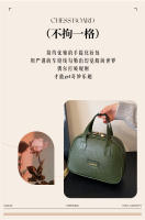 Bolsa de maquillaje Vintage de cuero encerado para mujer, gran capacidad, moderna, de alta gama, bolsa de almacenamiento portátil para el cuidado de la piel, novedad de 2025 - details 6