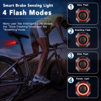 Luz de Alarma para Motocicleta Anchtek con Sensor de Frenos Automáticos Carga USB Control Remoto Inteligente para Bicicleta Antirrobo - details 0