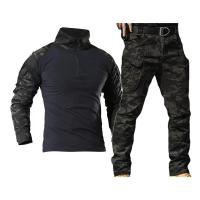 Uniformes tácticos IL uniforme de caza conjunto de camisa táctica camuflaje Airsoft ropa senderismo traje táctico Multicam negro - details 3
