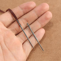Aguja de cuerda de cuero para costura, herramienta de artesanía de cuero, doble agujero, Kit de costura de encaje, 2 piezas - details 0