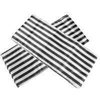 Camino de mesa a rayas de poliéster, decoración de mesa, mantel para interiores y exteriores, eventos, cena familiar (blanco y negro, 2 paquetes) - details 1