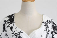 Vestido de fiesta elegante de media manga informal con estampado floral para mujer - details 30