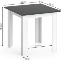 Mesa de comedor, roble dorado/gris, 80 x 80 cm - details 13