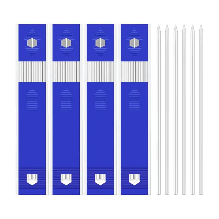 Recambios de plomo para lápiz de carpintero, recambios mecánicos sólidos de 2,8mm, color blanco, 24 unidades - 1