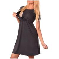 Trajes de mujer verano ocio moda Color sólido funcional mamá lactancia vestido de manga corta ropa para mujeres embarazadas - details 3