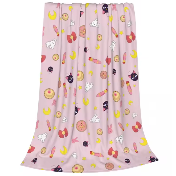 Manta de Lanzamiento de Peluche de Vellón de Coral Kawaii Anime S-Sailor M-Moon - 1