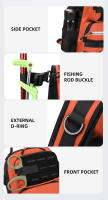 Mochila táctica para señuelos de pesca con soportes para caña, accesorios para cajas de peces grandes, para acampar al aire libre, senderismo, caza, bolso de hombro de viaje - details 7