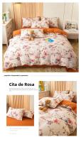 Funda de edredón individual de doble hilo, funda nórdica de algodón y lino lavada de nueva clase A, ropa de cama estampada respe - details 18