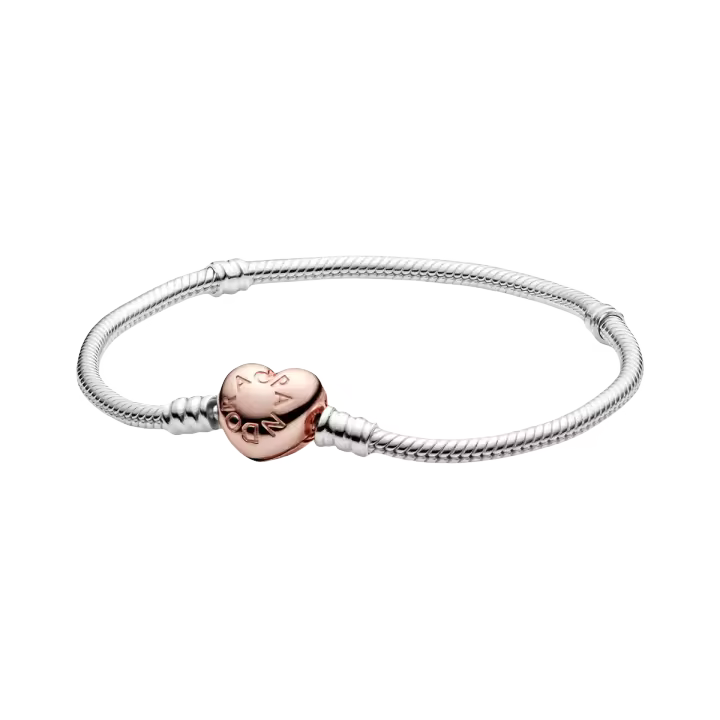 Pulsera Moments S925 con cierre de corazón rosa, para mujer, viene con caja de regalo original, ideal para regalar - 1