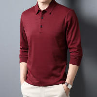 Men's Business Casual Polo Long Sleeve T-shirt Summer Comfortable  Top - details 8