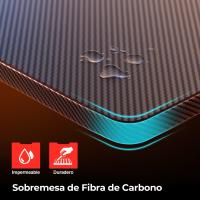 Gaming 120 x 60 cm Gaming Fibra Carbono Ergonómica Ornador Alfombrilla ratón Portavasos y Gancho Auriculares Negro - details 5