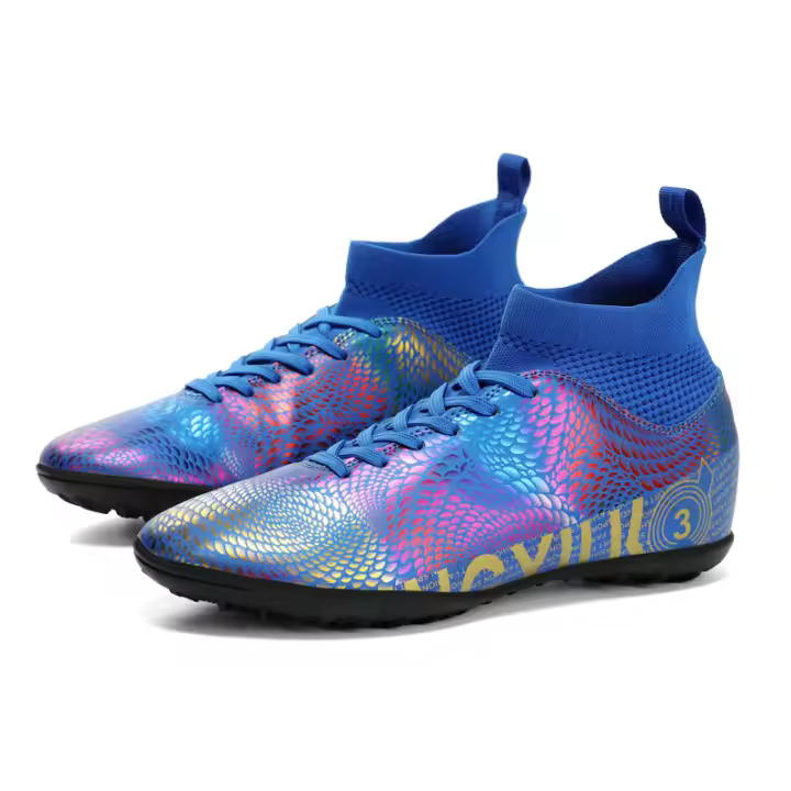 Parte superior alta transpirable, cómodos y antideslizantes, zapatos de juego profesional para entrenamiento en césped, zapatos de fútbol. - 1