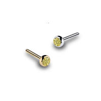 Piercing de acero con gema para la nariz, anillos de oro con tornillo para la nariz, piercing para la nariz, 1,5-3mm, 20g, 1 ud. - details 4