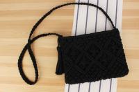 Bolso simple tejido a mano con flecos bolso retro tejido a mano bolso de playa de viaje de vacaciones de verano - details 5
