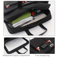 Bolso de hombro de gran capacidad para hombre, bolso multicapa impermeable y resistente al desgaste, maletín para computadora, para viajes de negocios diarios - details 6
