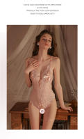 Lencería sexy y elegante para mujer, conjunto de body sin entrepierna con escote profundo en V, talla grande, tentador y de corte bajo. - details 16