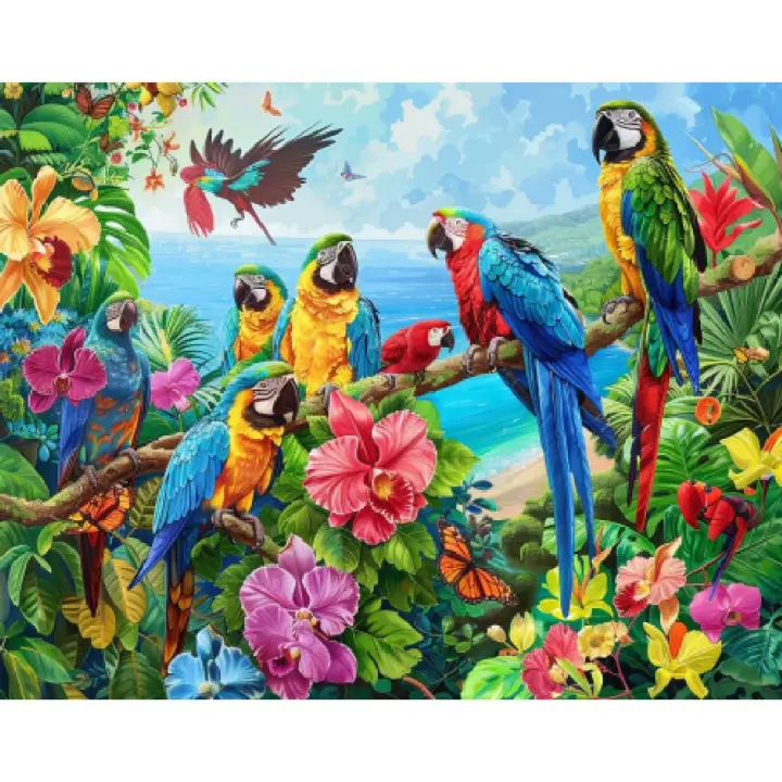 Ruopoty-pintura por números para adultos, imagen de loro para colorear por números con regalo Diy, Arte Artístico - 1