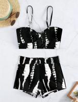 Conjunto de bikini con lazo teñido Traje de baño de cintura alta Traje de baño de Dacron - details 10