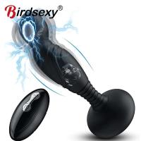Vibrador Mase de próstata masculina, juguete sexual de pulso de descarga, rotación inalámbrica, tapón anal masculino, estimulador de masturbación - details 0